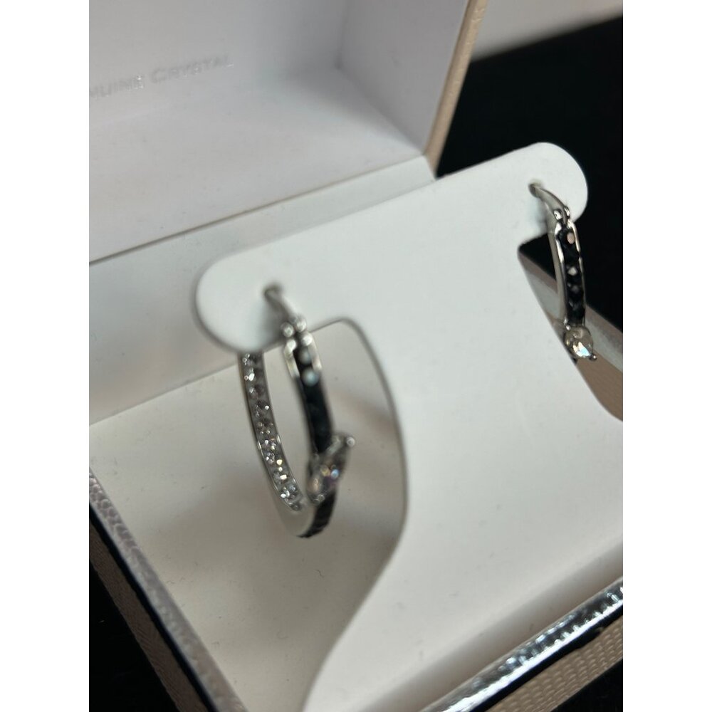 NEW Chrystina Genuine Crystal Sterling Silver Earrings - Picture 5 of 7